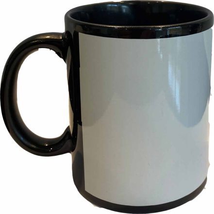 Black Sublimation 11oz Mug Blank White Panel - Sublimation Supplies