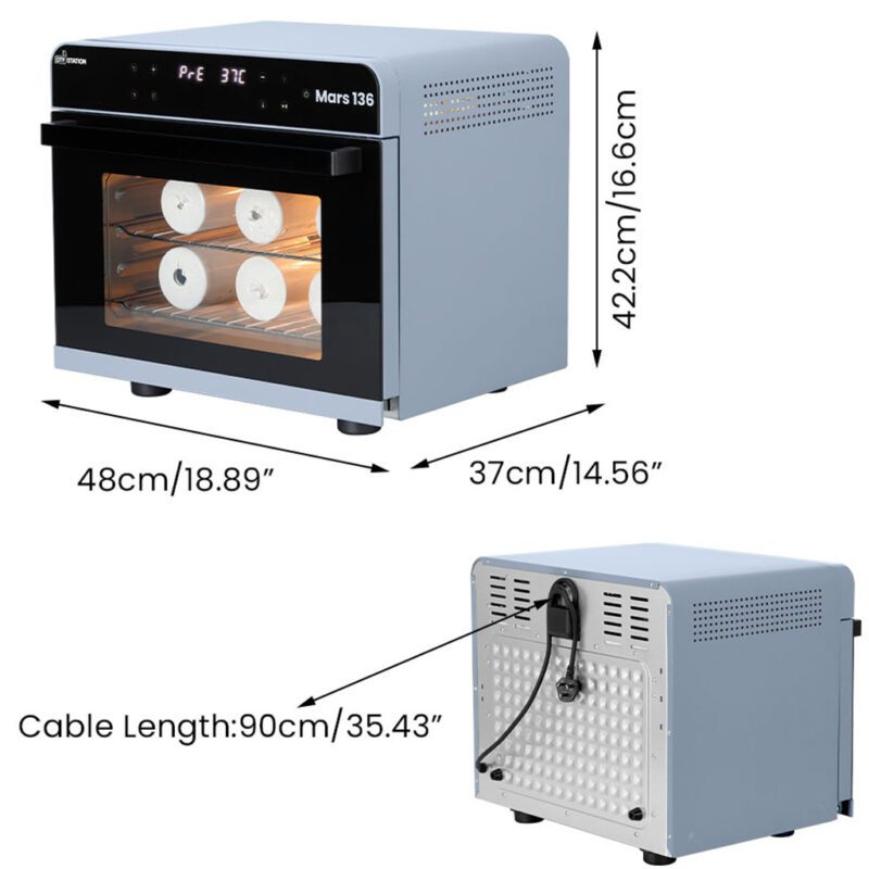 Digital Sublimation Oven 36L Mars 136 Dimensions