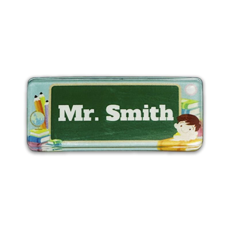 Medium Rectangle Name Badge Acrylic Cover Image Printed