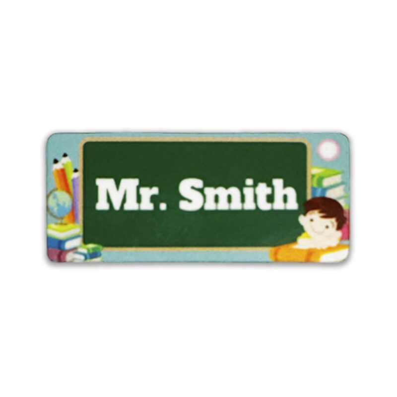 Medium Rectangle Name Badge Metal Cover Image Printed