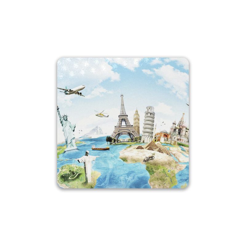 Medium Square Fridge Magnet Aluminium Printed Example