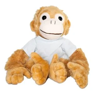 Monkey Plush Sublimation Blank Front Shot With Shirt Sublimation Supplies