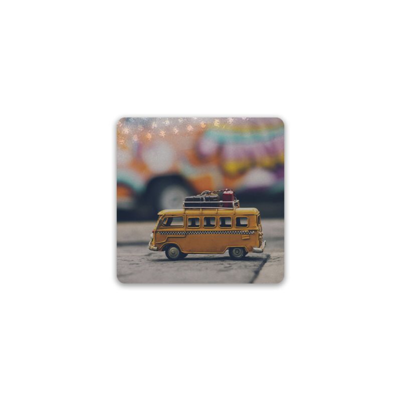 Small Square Fridge Magnet Aluminium Printed Example